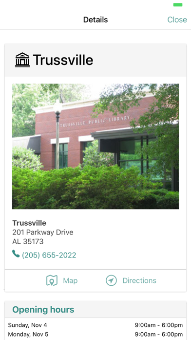 Trussville Public Library screenshot 2