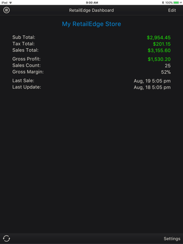 RetailEdge Dashboard screenshot 2