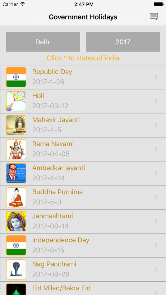 Indian Calendar Holidays for Festivals - 1.0 - (iOS)