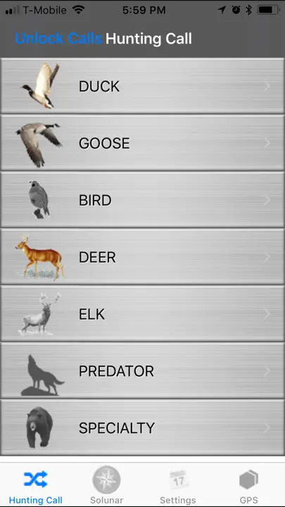 Hunt Pro- Calls & Solunar Time iPhone Ekran Görüntüsü 1