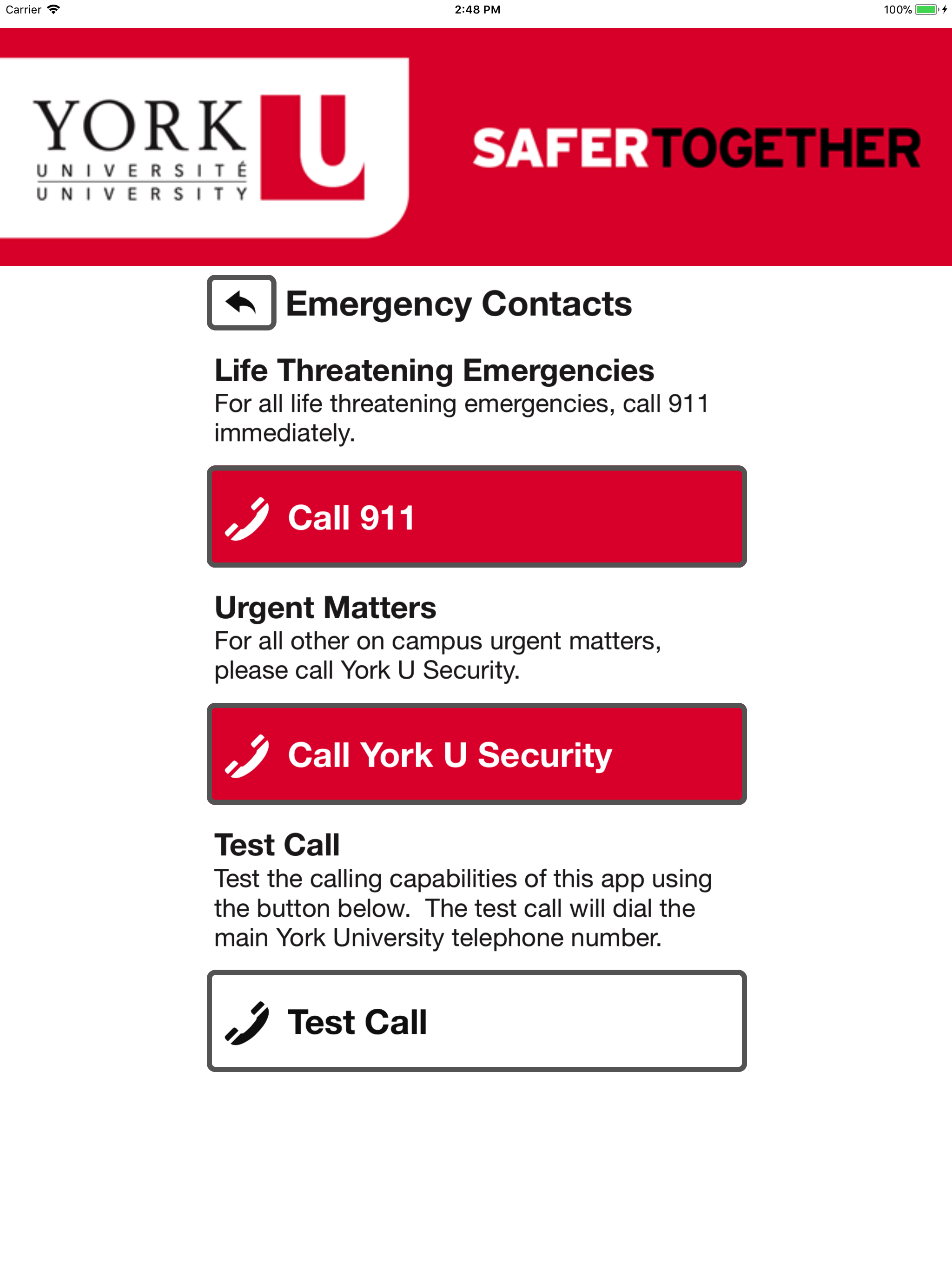 York U Safety