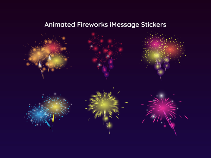 Animated Fireworks Party Text