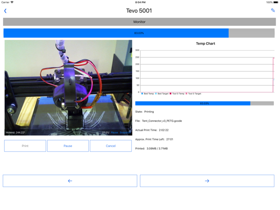 3dpc for OctoPrint iPad screenshot