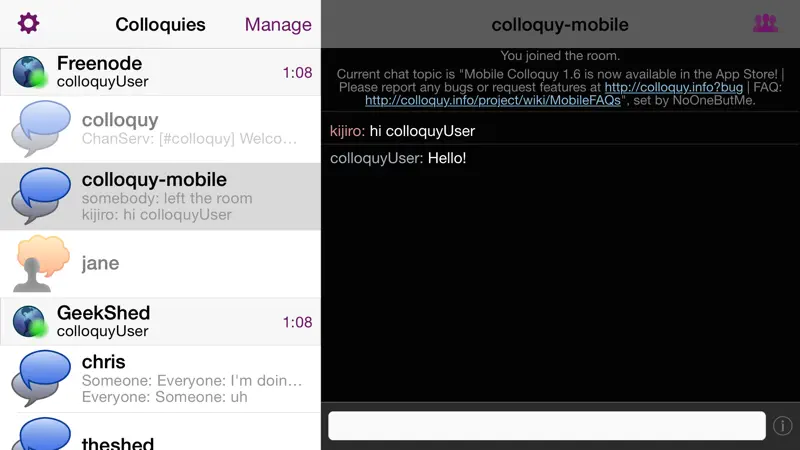 Colloquy - IRC Client screenshot 2 of 4