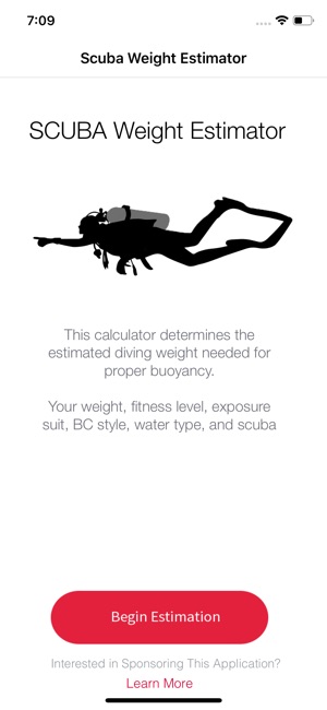 SCUBA Weight Estimator