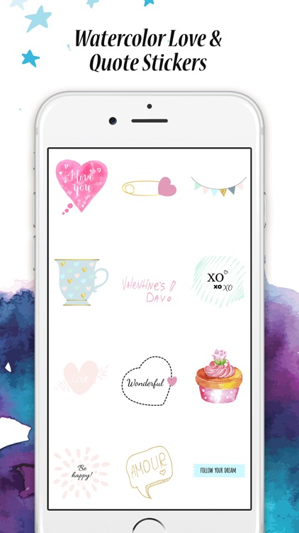 Watercolor Love&Quotes Sticker