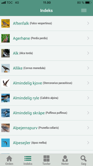 Fuglefeltguiden Screenshot