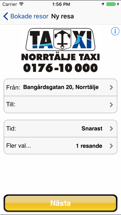 Screenshot #1 pour Norrtälje Taxi