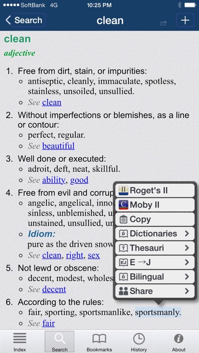 Roget's II: New Thesaurus - dictionary of synonyms and antonyms - powered by UniDict Screenshot 2