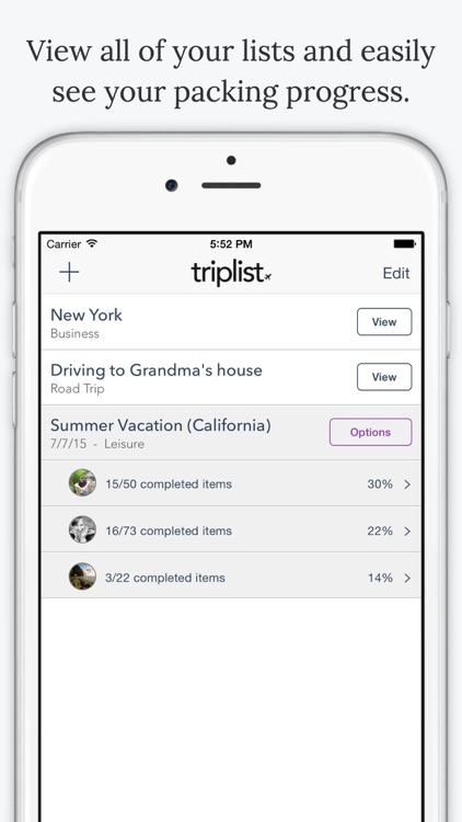 TripList - Packing List Manager