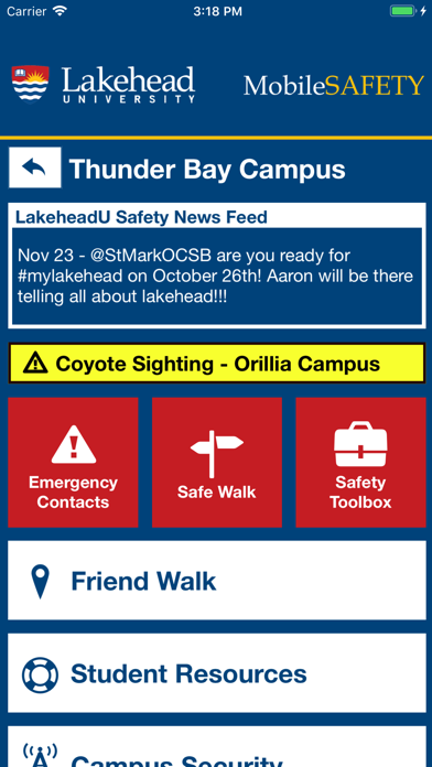 Mobile Safety - Lakehead U Screenshot