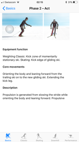 Cross-country skiing technique screenshot