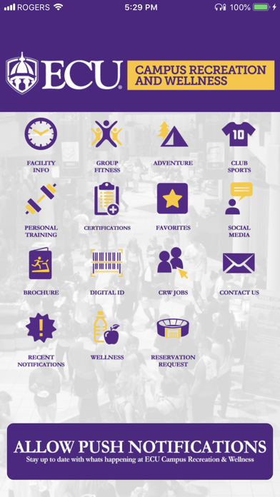 ECU Rec and Wellness Screenshot