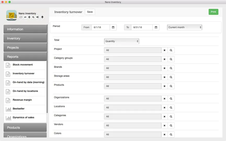 Screenshot von Nano Inventory auf dem iPhone 6
