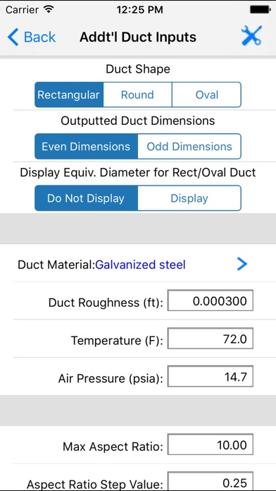 ASHRAE HVAC Duct Sizer screenshot 2