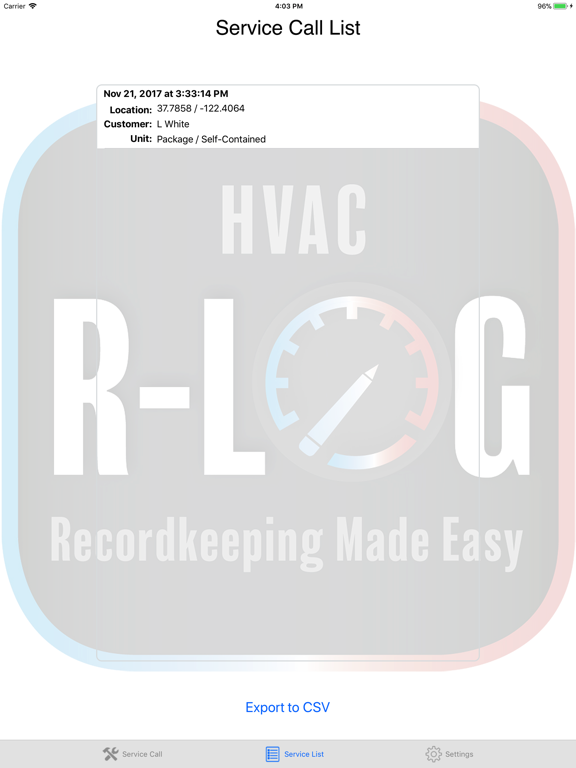 R-Log iPad screenshot 5 - Business app