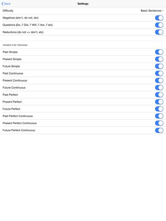 English Tenses - Practice iPad screenshot 4 - Education app