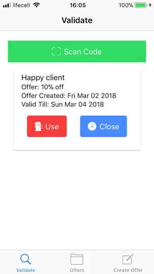 Capture d'écran de Coupon Generator sur iPhone 7