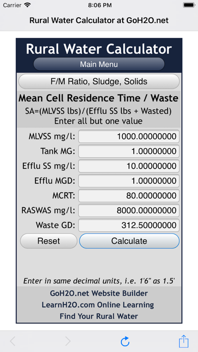 Rural Water Calculator screenshot 3