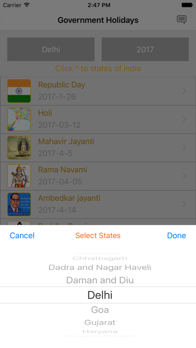 Screenshot #2 pour Indian Calendar Holidays for Festivals