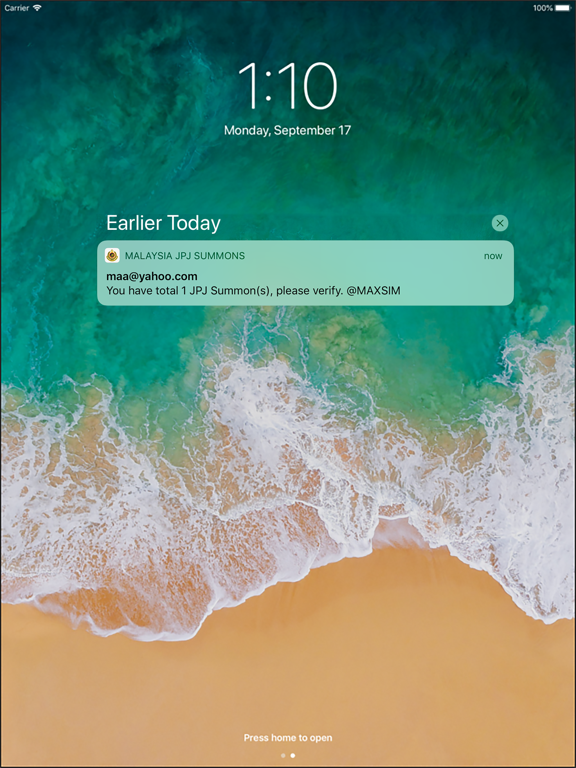Malaysia JPJ Summons iPad screenshot 5 - Productivity app