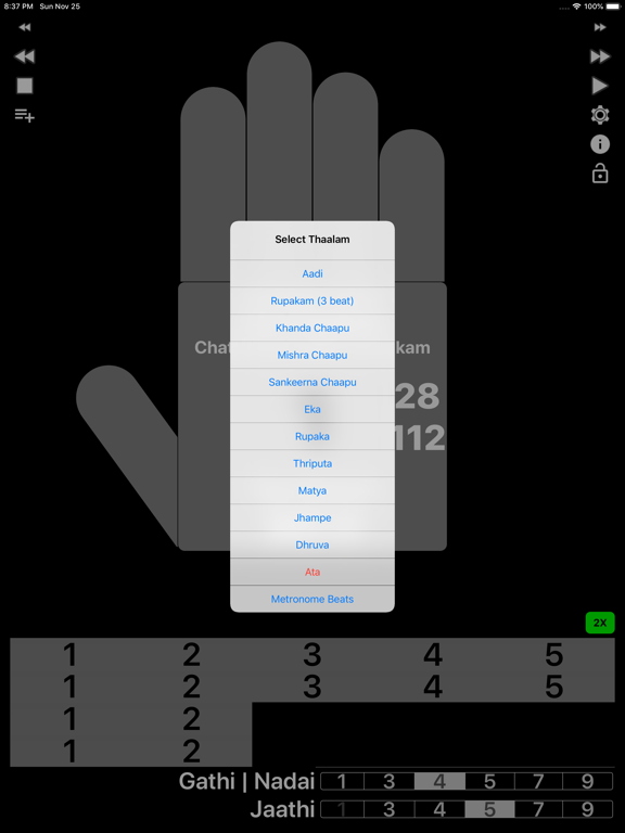 Carnatic Thaalam Robot iPad screenshot 3 - Music app