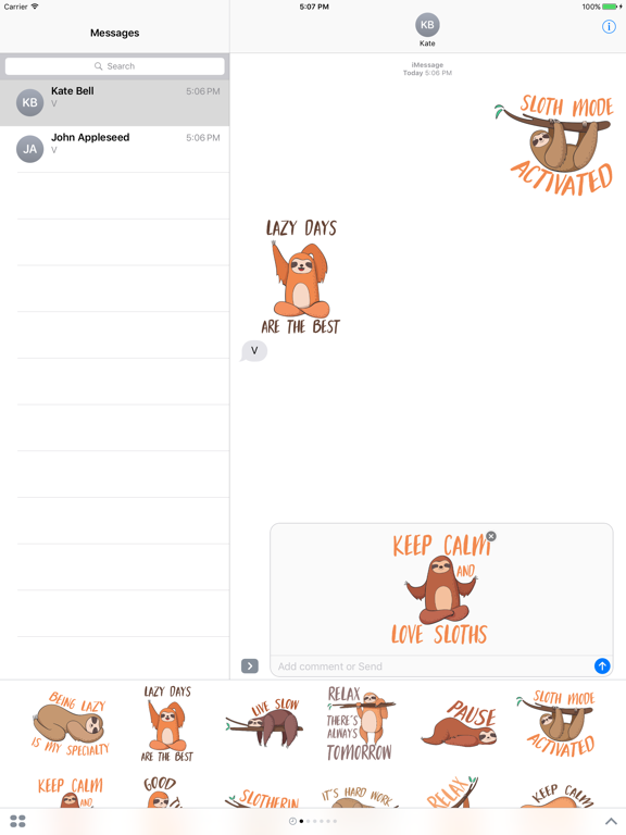 Screenshot #4 pour Sloth Emoji and Stickers