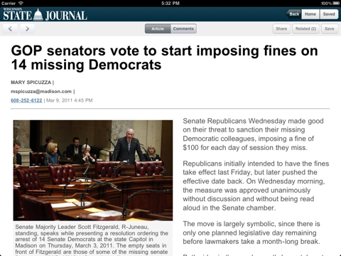 Wisconsin State Journal iPad screenshot 2