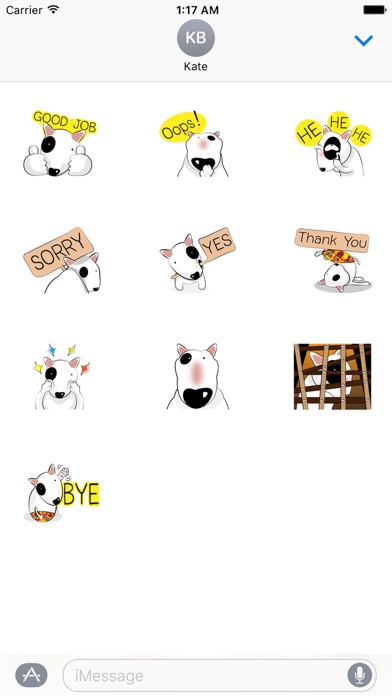 Cute Bull Terrier Dog Sticker screenshot 3