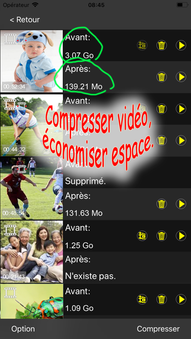 Screenshot #2 pour Compresser Vidéo Stockage