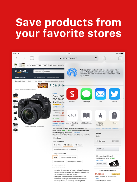 Savelist: Save Products for Later in One Place screenshot