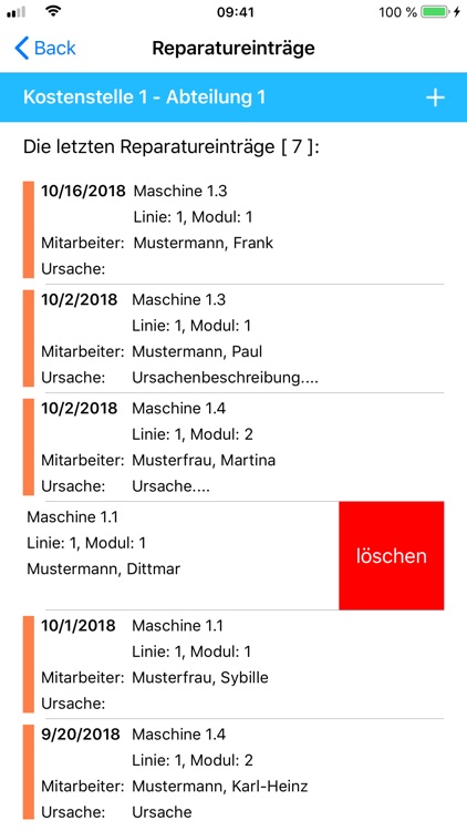FlowTIQ Kostenstellen Logbuch