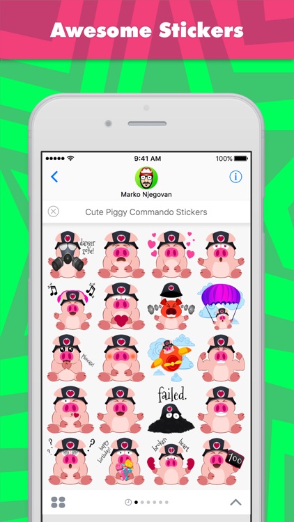 Cute Piggy Commando Stickers stickers by CandyASS