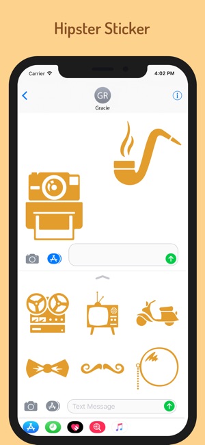 Hipster Stickers for iMessage(圖3)-速報App