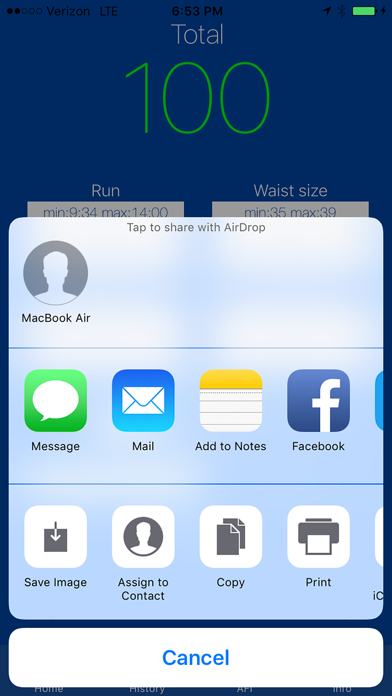 PFT Scores iPhone screenshot 5 - Health & Fitness app