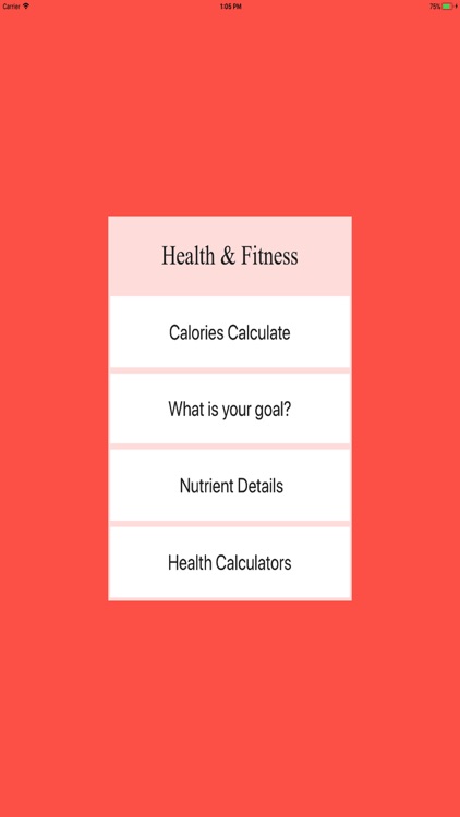 Health Calories & Fitness Calc
