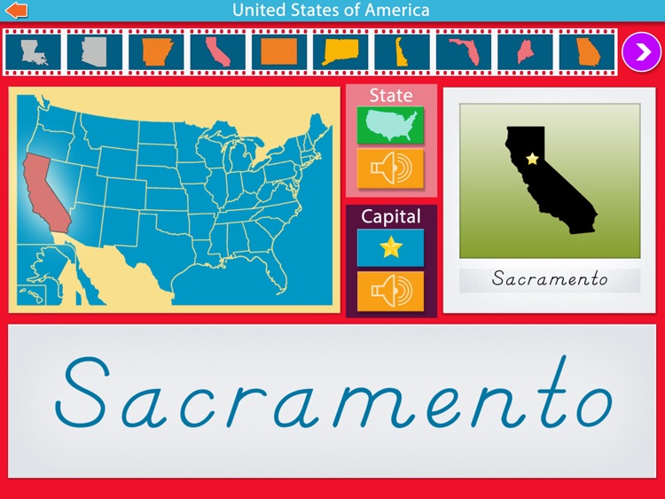 U.S. State Capitals -Montessori Geography for Kids screenshot-3