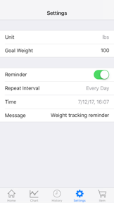 Body Weight Loss Tracker With Record Chart And Log screenshot