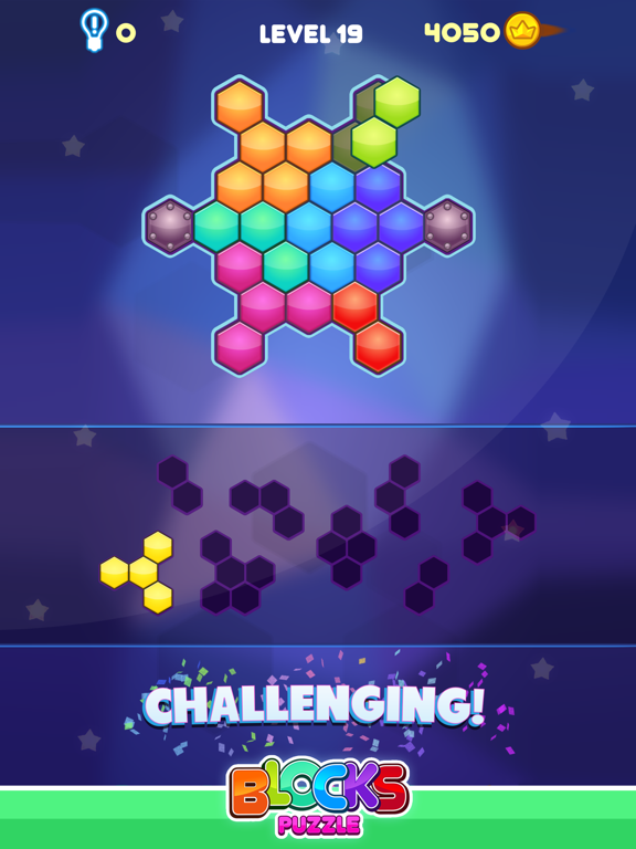 Blocks Puzzle - Hexagon Game iPad screenshot 5 - Games app