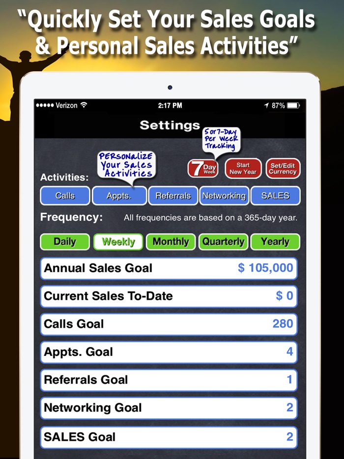 Easy Sales Goal Tracker