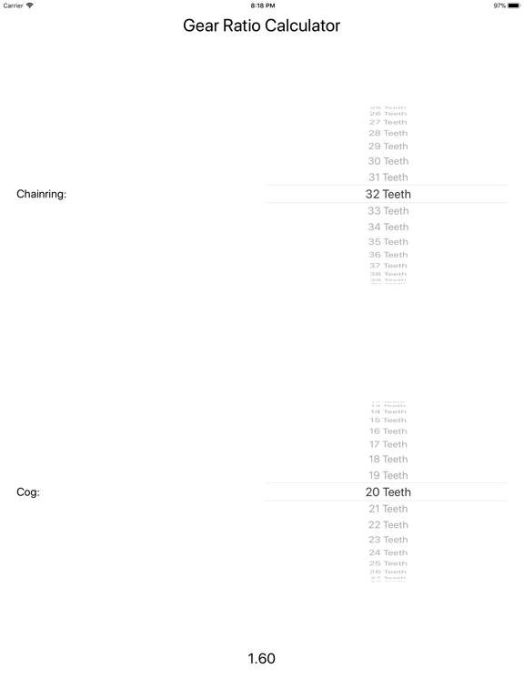 Screenshot #4 pour Bicycle Gear Ratio Calculator