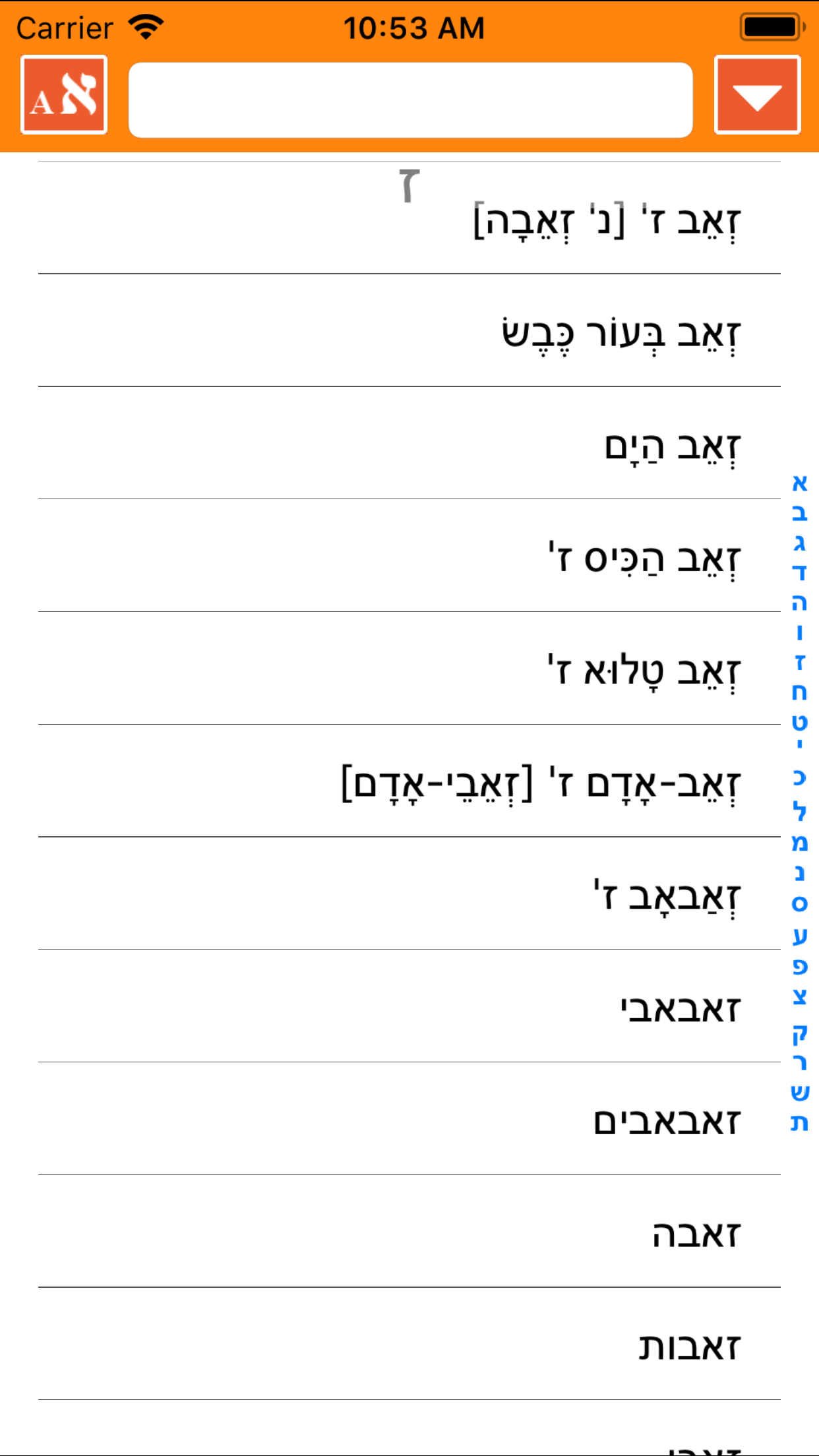 IRIS Hebrew Russian Dictionary screenshot 2
