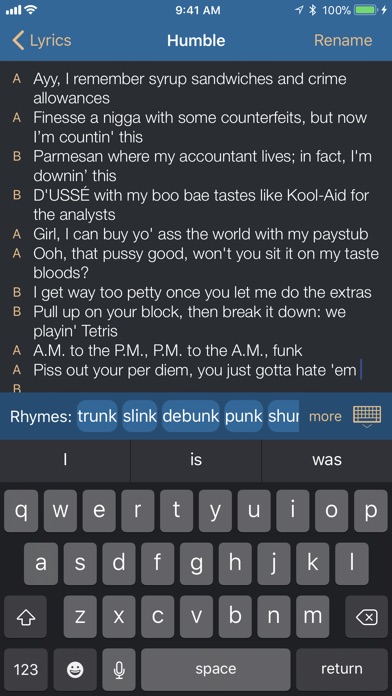 RhymePad - A Rapper's Toolkit screenshot 2