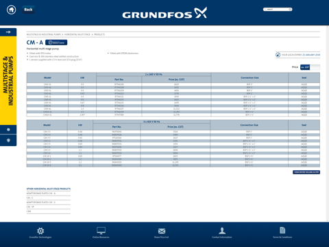 Grundfos Pumps NZ Price List screenshot 2