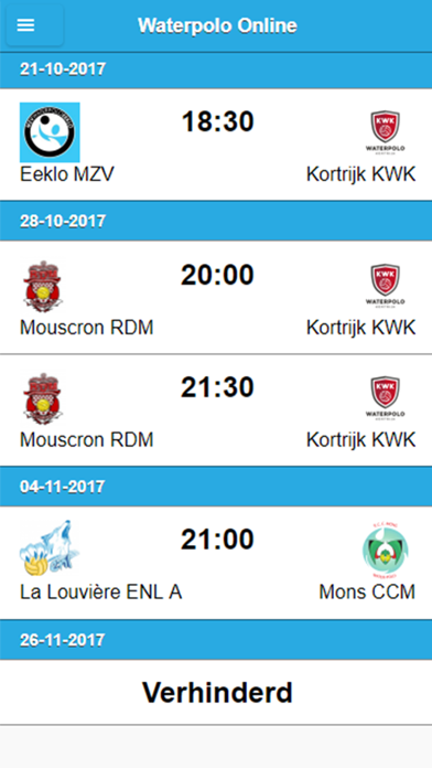 Waterpolo Online app screenshot