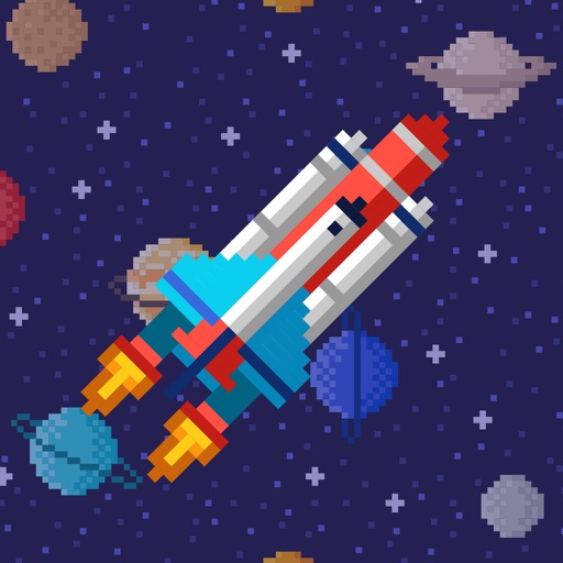 Coloring Book: Space in Pixels Icon