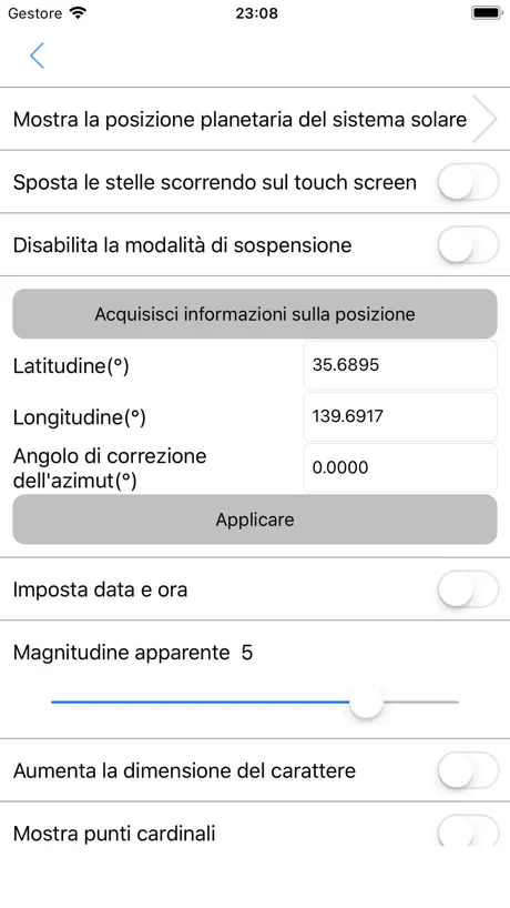 Mappa della costellazione