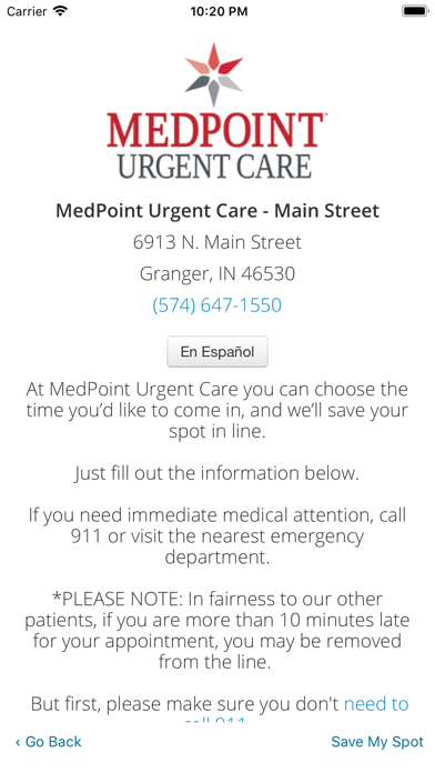 Beacon MedPoint Urgent Care iPhone screenshot 4 - Medical app