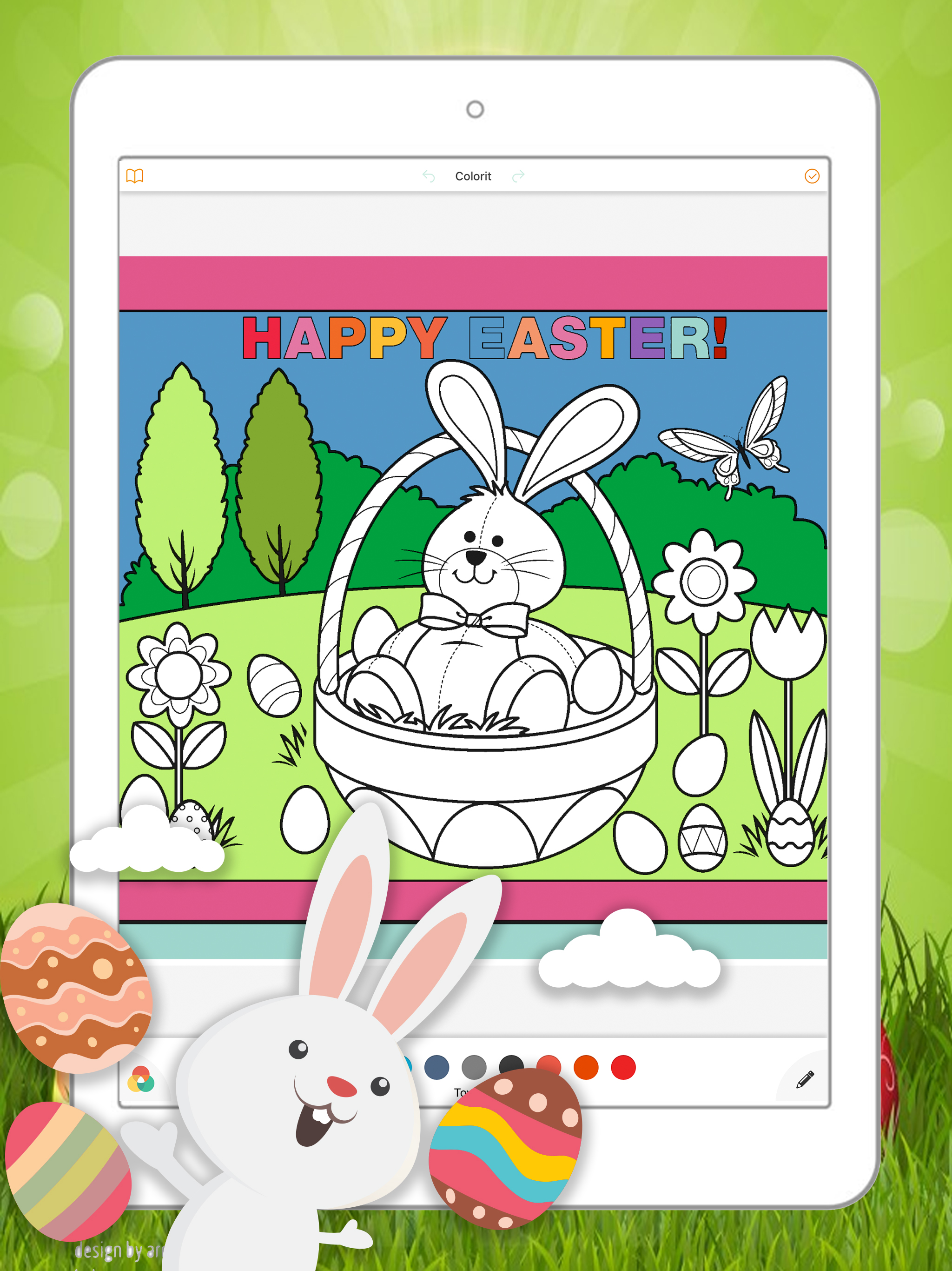 Cute Easter Bunny Coloring Book