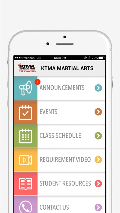 K-TMA Martial Arts School App screenshot 2
